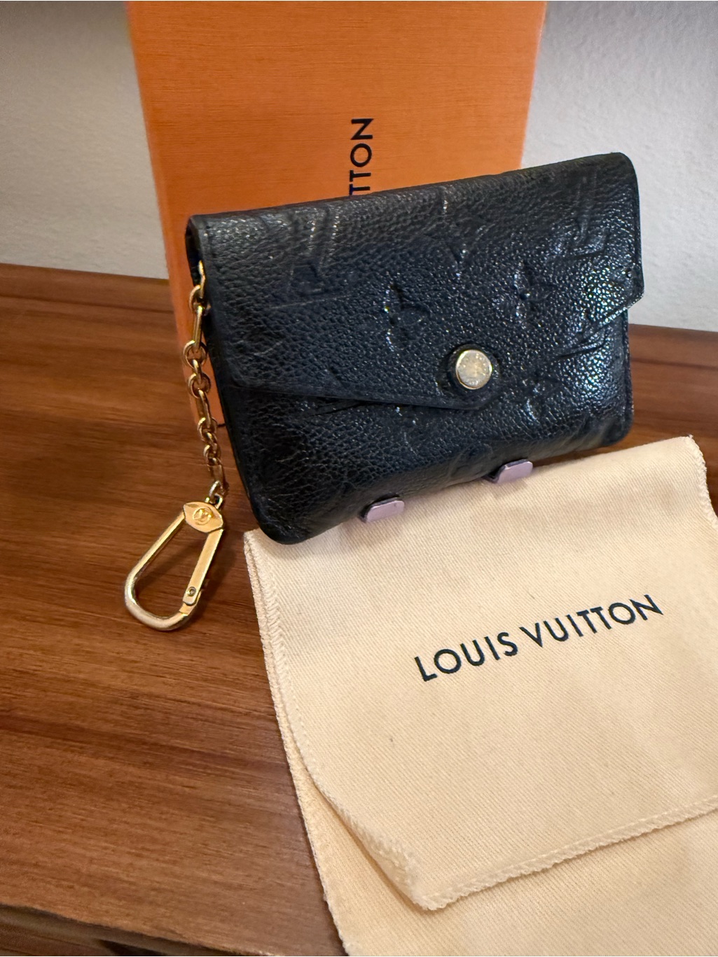 Louis Vuitton Black Monogram Envelope Wallet Authentic
